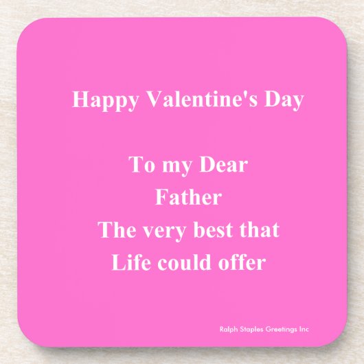 vader Valentijnsdag Onderzetter (Voorkant)