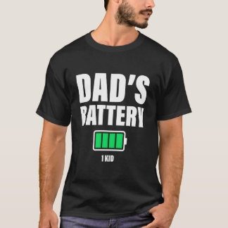 Vader van 1 Lage Batterij Papa Vaderdag T-shirt
