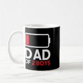 Vader van 2 Jongens Low Ttery Funny Fathers Day vo Koffiemok (Links)
