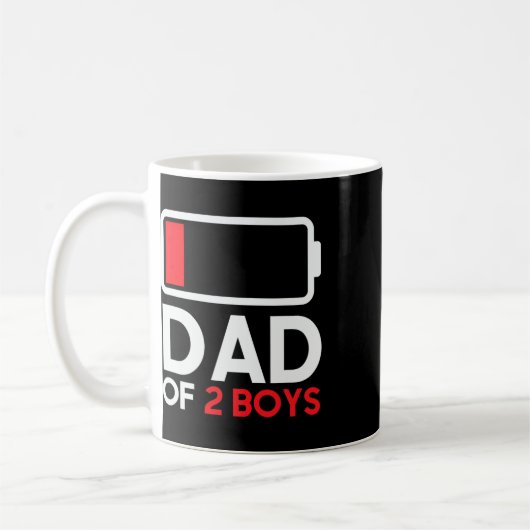 Vader van 2 Jongens Low Ttery Funny Fathers Day vo Koffiemok (Links)