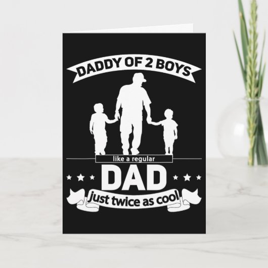 Vader van 2 jongens Vaderdag Vader van twee zonen Kaart (Voorkant)