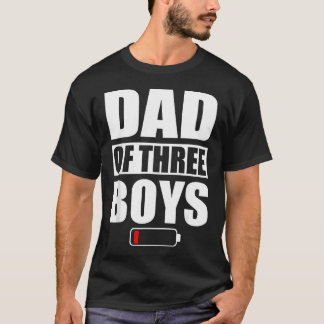 Vader Van 3 Jongens Drie Zonen Vaderdag T-shirt