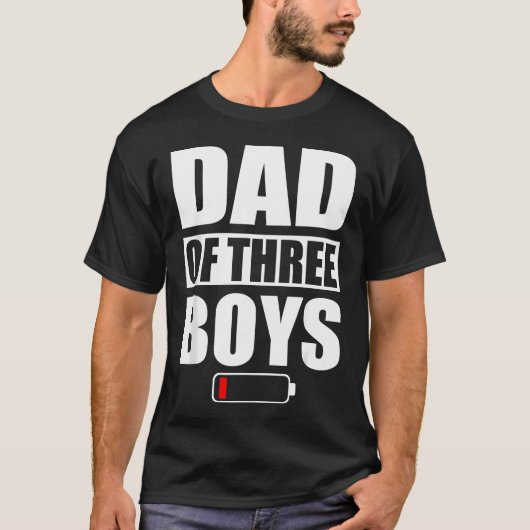 Vader Van 3 Jongens Drie Zonen Vaderdag T-shirt (Voorkant)