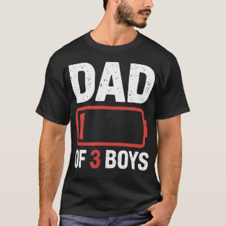Vader van 3 jongens grappig uitgeput t-shirt