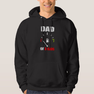 Vader van 3 kinderen Vintage vader Batterij leeg V Hoodie