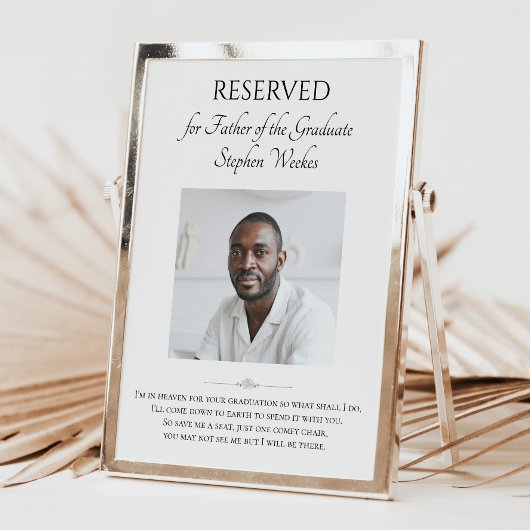 Vader van Afstuderen gedicht met foto-herdenking Poster