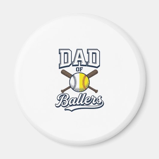 Vader van Ballers Baseball Softbal Vintage Design_ Magneet (Voorkant)