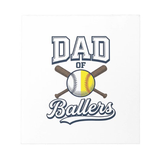 Vader van Ballers Baseball Softbal Vintage Design_ Notitieblok (Voorkant)