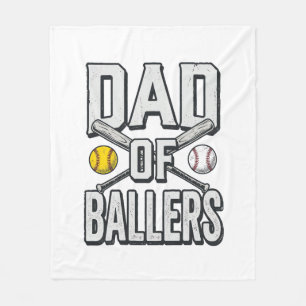 Vader van Ballers Softbal en Honkbal Vintage T-shi Fleece Deken