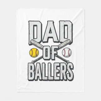 Vader van Ballers Softbal en Honkbal Vintage T-shi Fleece Deken