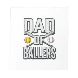Vader van Ballers Softbal en Honkbal Vintage T-shi Notitieblok