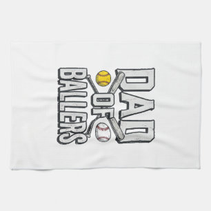 Vader van Ballers Softbal en Honkbal Vintage T-shi Theedoek