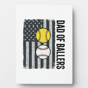 Vader van Ballers Softbal Honkbal Patriottisch Fotoplaat