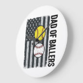 Vader van Ballers Softbal Honkbal Patriottisch Grote Klok (Hoek)