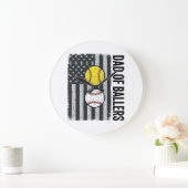 Vader van Ballers Softbal Honkbal Patriottisch Grote Klok (Huis)