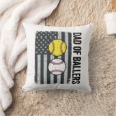 Vader van Ballers Softbal Honkbal Patriottisch Kussen (Deken)