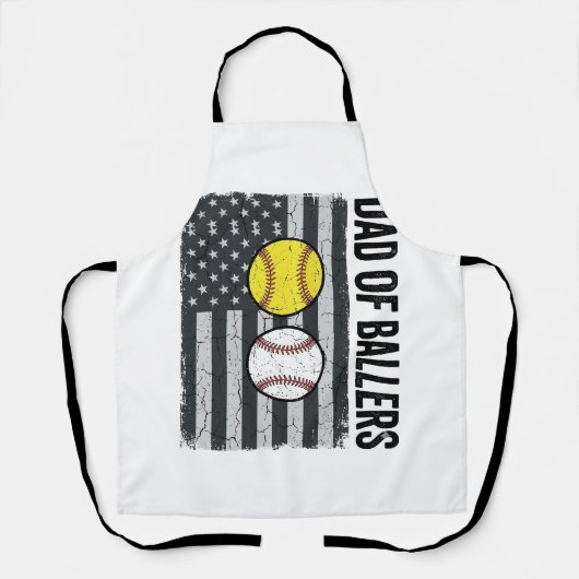 Vader van Ballers Softbal Honkbal Patriottisch Schort (Voorkant)