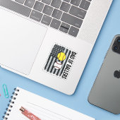 Vader van Ballers Softbal Honkbal Patriottisch Sticker (Laptop met iPhone)