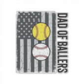 Vader van Ballers Softbal Honkbal Patriottisch Sticker (Voorkant)