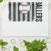 Vader van Ballers Softbal Honkbal Patriottisch Theedoek (Gevouwen)
