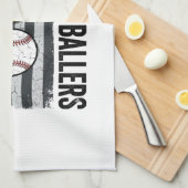 Vader van Ballers Softbal Honkbal Patriottisch Theedoek (Quarter Fold)