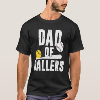 Vader van Ballers Vader van Softbal en Honkbal Spe T-shirt