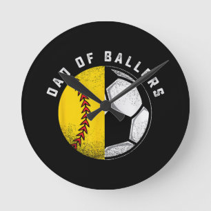 Vader van Ballers Vader Zoon Softbal Voetbal Spele Ronde Klok