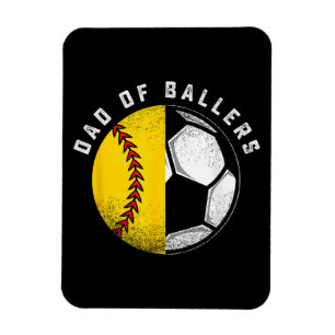 Vader van Ballers Vader Zoon Softbal Voetbalspeler Magneet