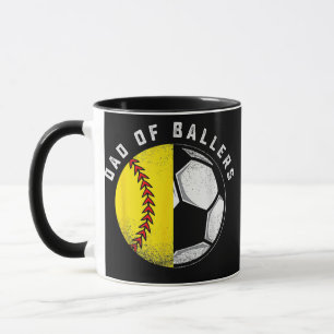 Vader van Ballers Vader Zoon Softbal Voetbalspeler Mok