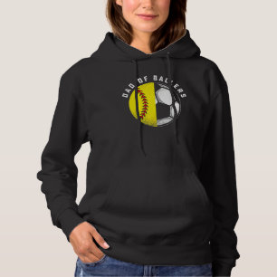 Vader van Ballers Vader Zoon Softball Soccer Playe Hoodie