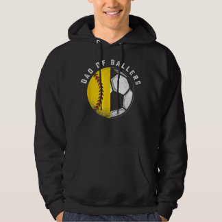 Vader van Ballers Vader Zoon Softball Voetbalspele Hoodie