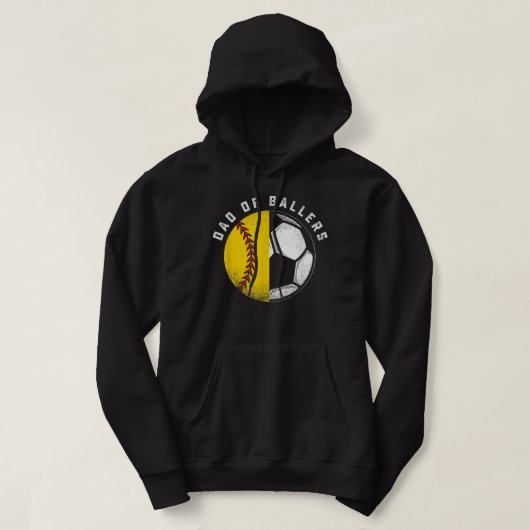Vader van Ballers Vader Zoon Softball Voetbalspele Hoodie (Design voorkant)