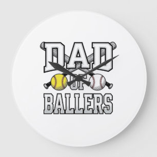 Vader Van Ballers Vintage Baseball Softbal T-shirt Grote Klok