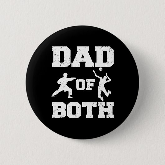 Vader Van Beide Grappige Karate Volleybal Vader  Ronde Button 5,7 Cm (Voorkant)
