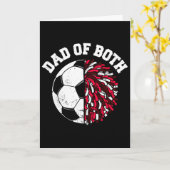 Vader van beide Voetbal Cheer Vader Grappige Sport Kaart (Gele Bloem)