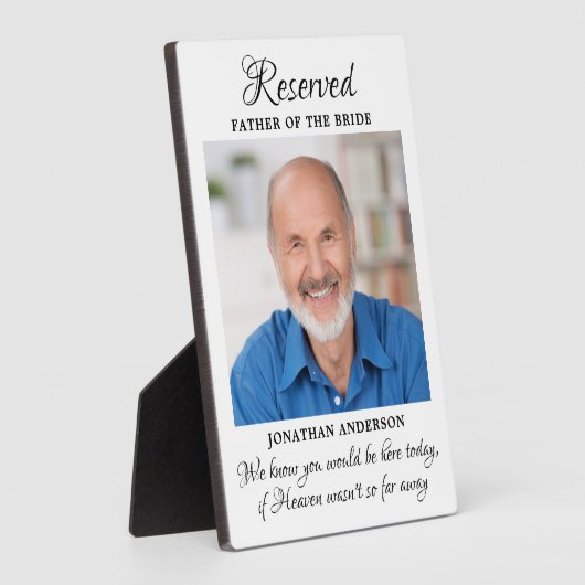 Vader van Bride Foto Heaven Memorial Wedding Fotoplaat (Zijkant)