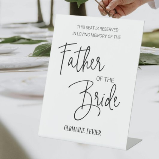 Vader van Bride Memorial Reserved Chairman Wedding Reclamebord Met Voetstuk