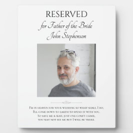 Vader van Bride Save A Seat Photo Wedding Memorial Fotoplaat