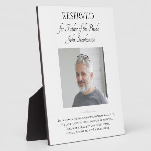 Vader van Bride Save A Seat Photo Wedding Memorial Fotoplaat
