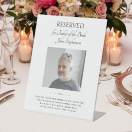 Vader van Bride Save A Seat Photo Wedding Memorial Reclamebord Met Voetstuk