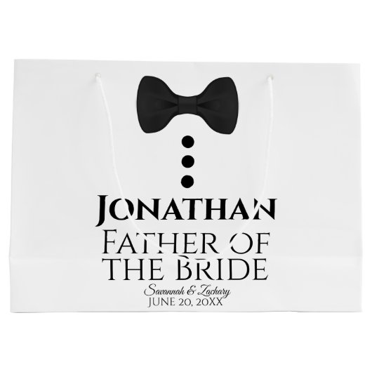 Vader van Bride Wedding Gift Bag Black Stropdas Gr Groot Cadeauzakje (Achterkant)