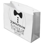 Vader van Bride Wedding Gift Bag Black Stropdas Gr Groot Cadeauzakje (Achterkant Gekanteld)