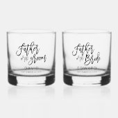 Vader van bruid & bruidegom Gifts Naam Datum Bruil Whisky Glas (Voorkant)
