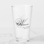 Vader van bruid Gift Elegant Monogram Naam Bier Glas (Achterkant)