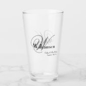 Vader van bruid Gift Elegant Monogram Naam Bier Glas (Voorkant)