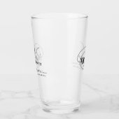 Vader van bruidegom Gift Modern Monogram Naam Bier Glas (Links)