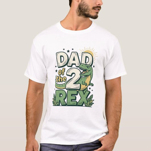 Vader van de 2 Rex Dinosaur Vader Shirt Ontwerp_1 (Voorkant)