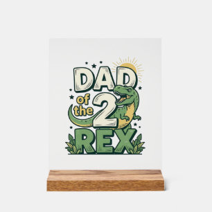 Vader van de 2 Rex Dinosaur Vader Shirt Ontwerp_1 Acryl Bord