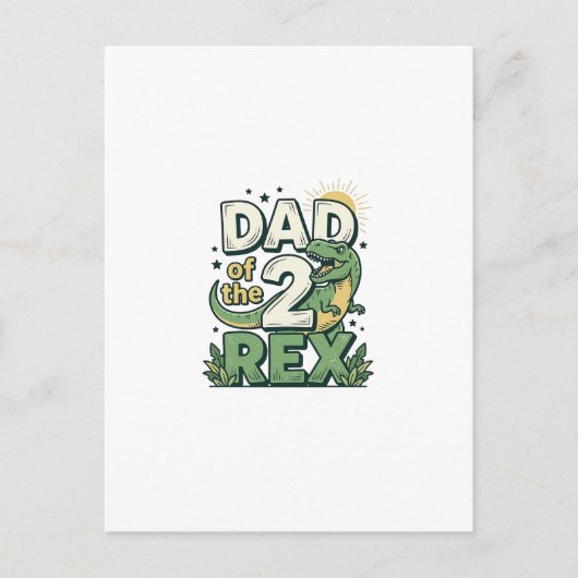 Vader van de 2 Rex Dinosaur Vader Shirt Ontwerp_1 Briefkaart (Voorkant)