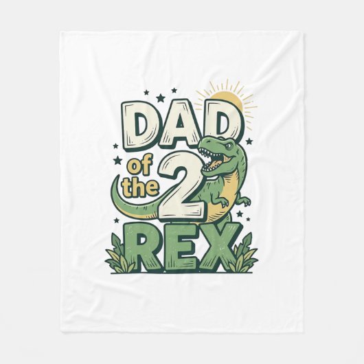 Vader van de 2 Rex Dinosaur Vader Shirt Ontwerp_1 Fleece Deken (Voorkant)